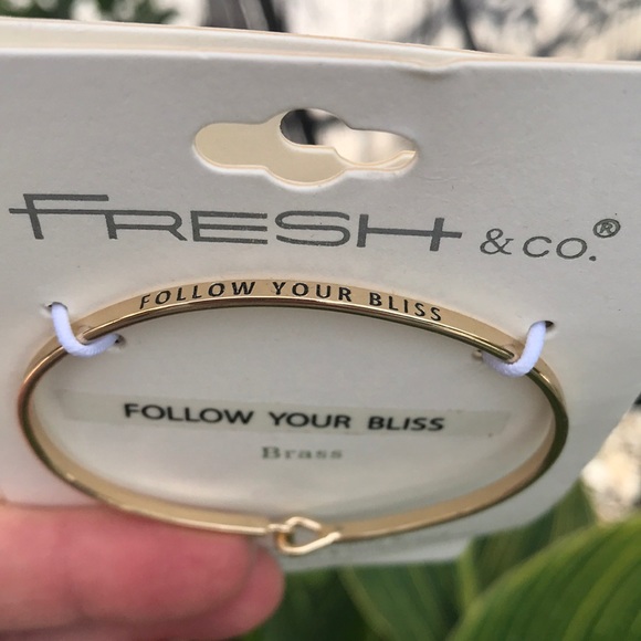 Jewelry - Follow your bliss inspirational bracelet brass new